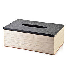 Скринька дерев'яна для серветок Susie чорна 35940