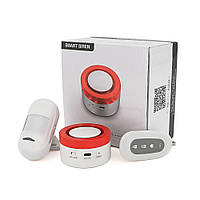 Автономна WiFi сигналізація YOSO Smart Alarm W00 ( Сирена + датчик руху + датчик дверей + Пульт дистанційного керування ) Tuya l