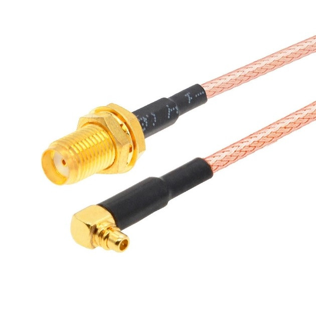 Перехідник антени відеопередавача MMCX-M кутовий на SMA Female, 150mm, RG316 50Ом