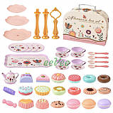 Дитячий іграшковий посуд Чайний сервіз з десертами у валізці металевий (60439), фото 2