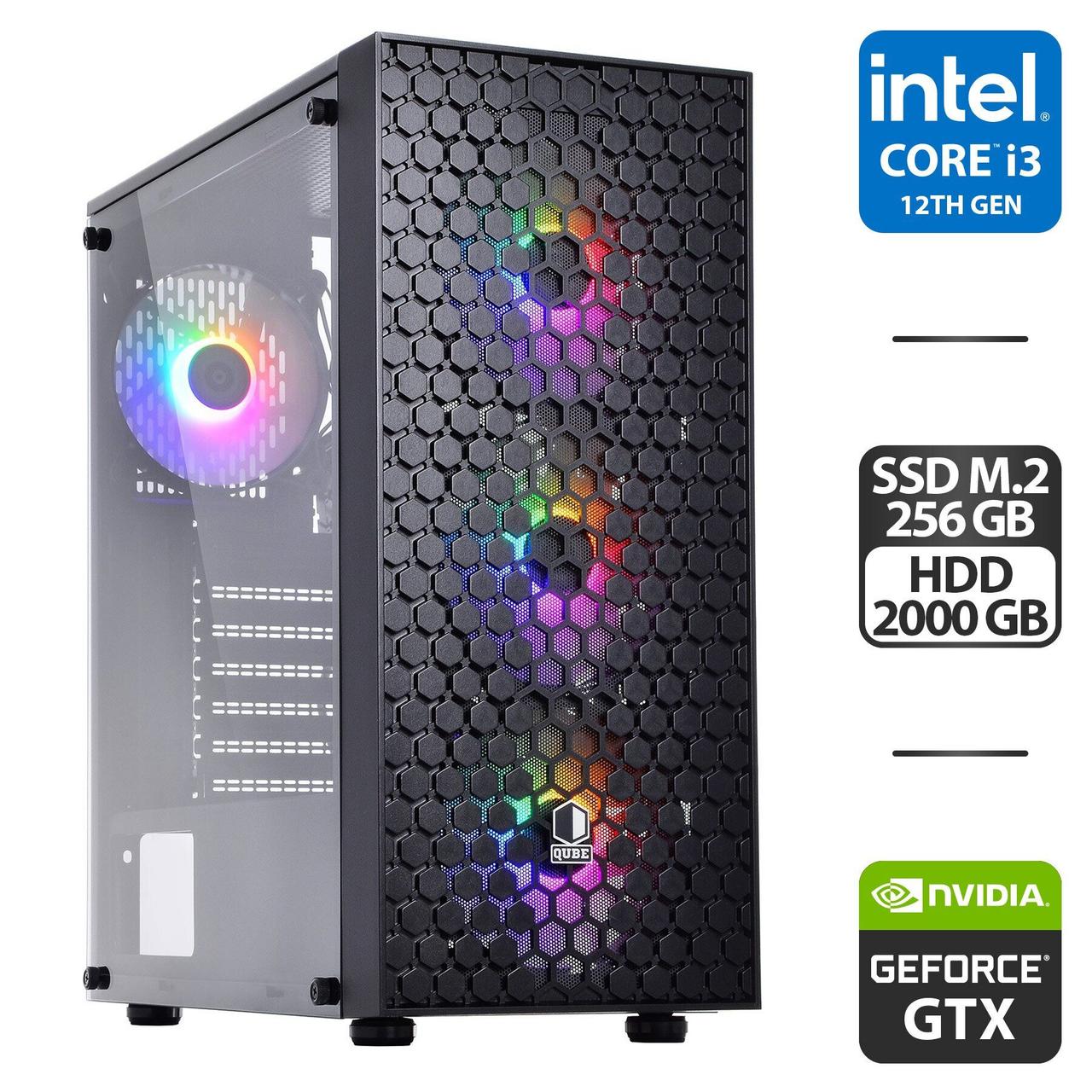 Збірка під замовлення: новий ігровий ПК Qube Carnival Tower / Intel Core i3-12100F (4 (8) ядра по 3.3 - 4.3 GHz) / 16 GB DDR4 /
