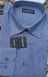 Сорочка чоловіча G-Faricetti 205010блакитна широка смужка