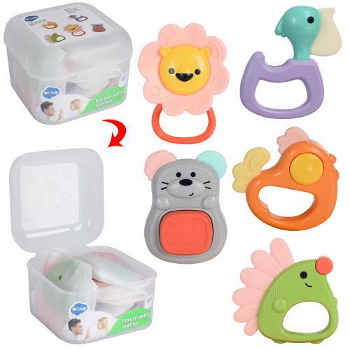 Брязкальце тварини, 5 штук, 9 см, прорізувач, у пластиковій скриньці, 14,5-15,5-10,5 см