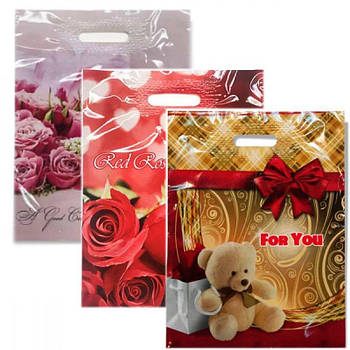 Пакет із прорізною ручкою 30х39см ламінація Mix 633447 G-Rich