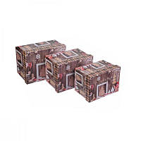 Коробка сувенирная картонная "Chrismas" 7-1909-060 прямоугольная коричневая 607810