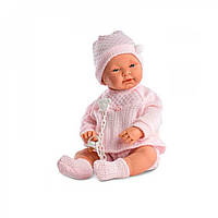 Вінілова колекційна іспанська лялька Llorens 45 см у Рожевій (601) DL, код: 7886548