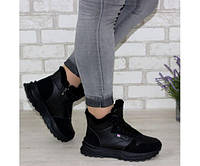 Жіночі чорні черевики, штучна замша / штучна шкіра, Argento, розмір 38, 39