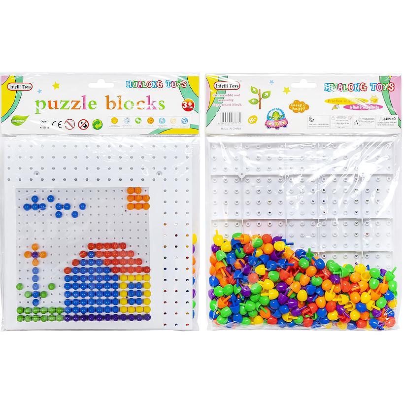 Пластиковий конструктор – мозаїка у вигляді невеликого конуса на планшетці Puzzle blocks HL6019