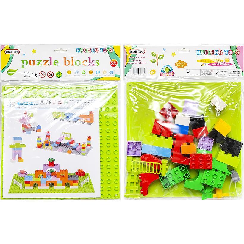 Пластиковий кольоровий конструктор у вигляді деталей лего на планшетці Puzzle blocks HL6063