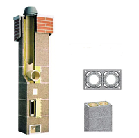 Комплект керамического дымохода SCHIEDEL UNI Двухходовой без вентиляции 140 ММ+180 ММ 8 М