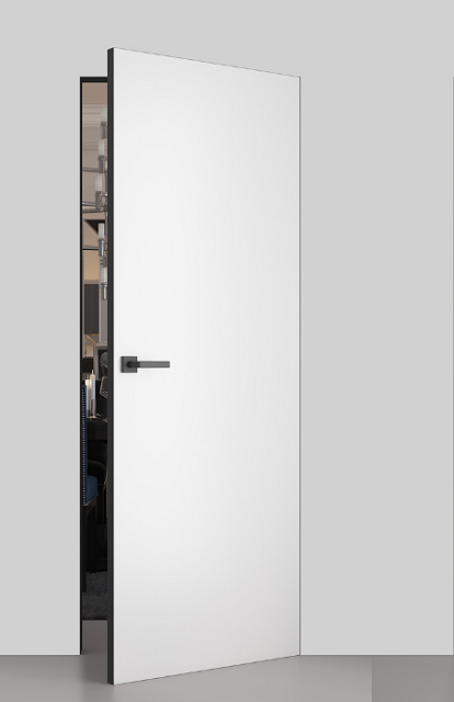 Двері прихованого монтажу Папа Карло iDoors Prime-AL з чорним торцем
