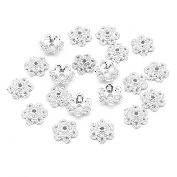 Шапочка металева для намистин 20 шт. 10х3 мм колір срібло, фото 1