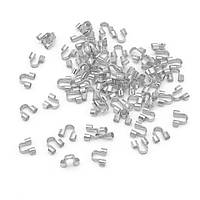 Протектор для дроту зажим 120 шт 4,5х4х1 мм латунь колір срібло