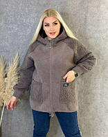 Жіноча альпака куртка з капюшоном
