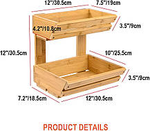 Дерев'яний тримач для кошика з фруктами Ikkle, бамбуковий тримач для кошика з фрукта, Amazon, Німеччина, фото 3