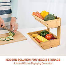 Дерев'яний тримач для кошика з фруктами Ikkle, бамбуковий тримач для кошика з фрукта, Amazon, Німеччина, фото 4