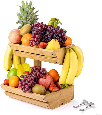 Дерев'яний тримач для кошика з фруктами Ikkle, бамбуковий тримач для кошика з фрукта, Amazon, Німеччина, фото 1