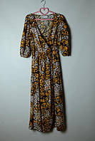 Женское длинное хлопковое платье на запах с поясом, с цветочным принтом Asos, размер м