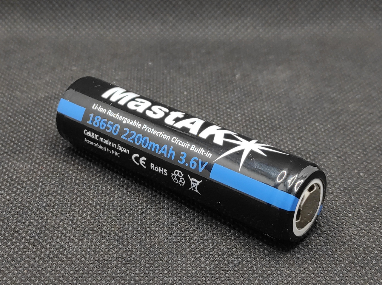 Аккумулятор Li-ion MastAK 18650 3.6v 2200mAh с защитой (1шт), фото 1