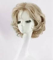 Перука жіноча 30 см напівнатуральна синтетична мелірування русява