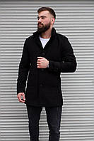 Пальто мужское кашемировое весеннее осеннее повседневное демисезонное черное