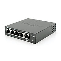 TU Коммутатор POE 48V 4 порта POE + 1 Uplink POE IN , 48-52 V корпус -металл, Black, питание от POE