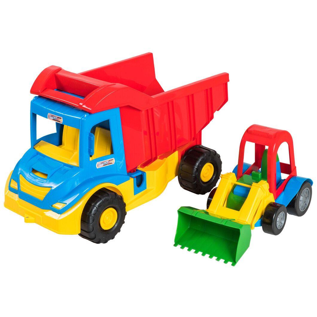 Дитяча машинка вантажівка з маленьким трактором Multi truck Тигрес, 39219
