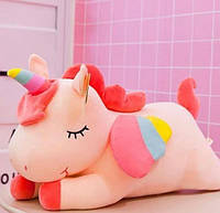 Мягкая игрушка-подушка обнимашка плюшевый Единорог розовый 40 см