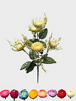 Искусственныецветы букет Пионов, 5 голов, 380мм, цвет микс
