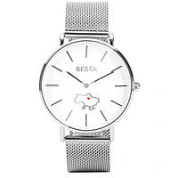Классические женские часы с надежным японским кварцевым механизмом Besta Love UA Silver