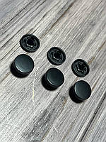 Кнопка Таблетка 15 мм Чёрная НЕРЖ (500 шт)