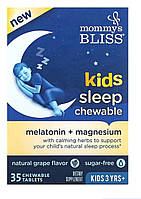 Mommy's Bliss, дитячі жувальні таблетки для сну, мелатонін + магній, для дітей від 3 років