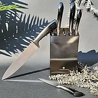 Набор кухонных ножей с подставкой 6 предметов Edenberg EB-11003 Набор ножей из нержавеющей стали на подставке