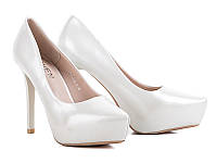 Женские кожаные туфли на высоком каблуке Seven 0550 Белые