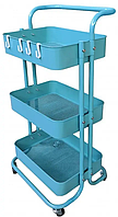 Етажерка з полицями для кухні та ванної на колесах Bonro Бонро B-023 бірюзовий (42400115)