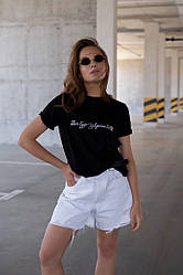 Жіноча футболка патріотична «Все буде Україна» чорна