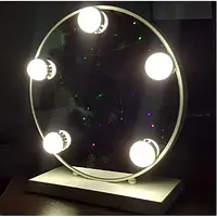 Дзеркало для макіяжу з LED підсвічуванням Led Mirror 5 LED JX-526 Білий