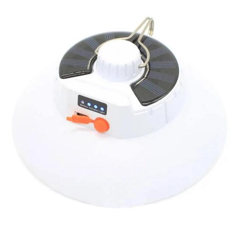 Ліхтар кемпінговий Ma-100 8836 із сонячною батареєю, білий, фото 1