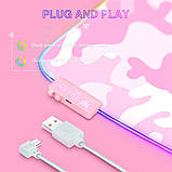 Килимок для мишки ONIKUMA MP005 RGB, біло-рожевий, фото 5