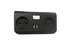 Колодка подвійна лінійна з 2 USB 1A TNSy