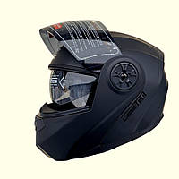 Шлем трансформер модуляр ORZ с двойным визором чёрный матовый размер М