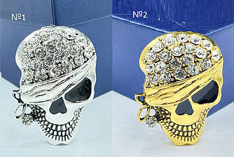 Значок, брош із металу Черепа стрази/пін, пірати, байкери