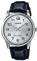 Чоловічий Годинник Casio MTP-V001L-7B, срібний зі шкіряним браслетом