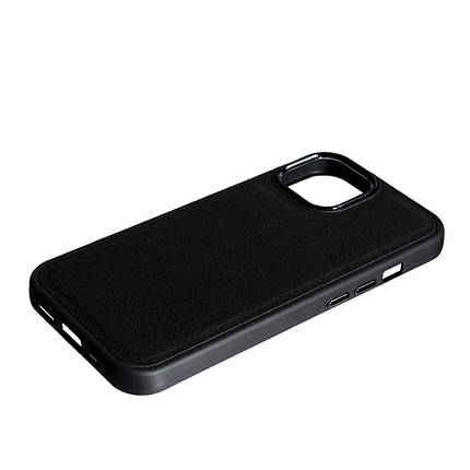 Накладка Leather Case для Apple iPhone 15 Black, фото 3