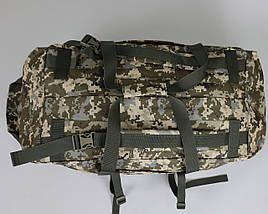Сумка-рюкзак багатофункціональна Піксель 120 л, баул речовий армійський, сумка транспортна тактична на 120л, фото 2