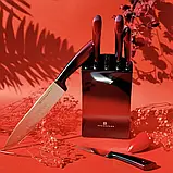 Набір кухонних ножів із підставкою 6 предметів Edenberg EB-11003 Набір ножів із неіржавкої сталі на підставці, фото 2