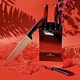 Набір кухонних ножів із підставкою 6 предметів Edenberg EB-11003 Набір ножів із неіржавкої сталі на підставці, фото 4