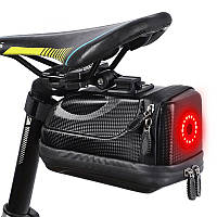 Велосумка со встроенным фонарем West Biking 0707231 Black объем 1,5L gr