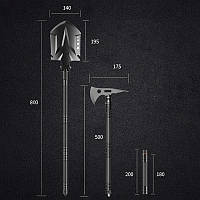 Многофункциональный набор YUANTOOSE TL1-F4 лопата, топор, ложка, вилка, нож походный gr