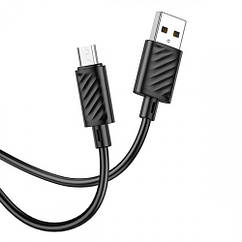 Кабель HOCO X88 Gratified charging data cable for Micro 2.4A/1m Чорний